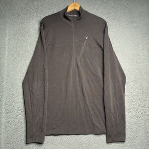 IBEX Shak Jacket 1/4 Zip Merino Wool Fleece Mens XL USA Made Black